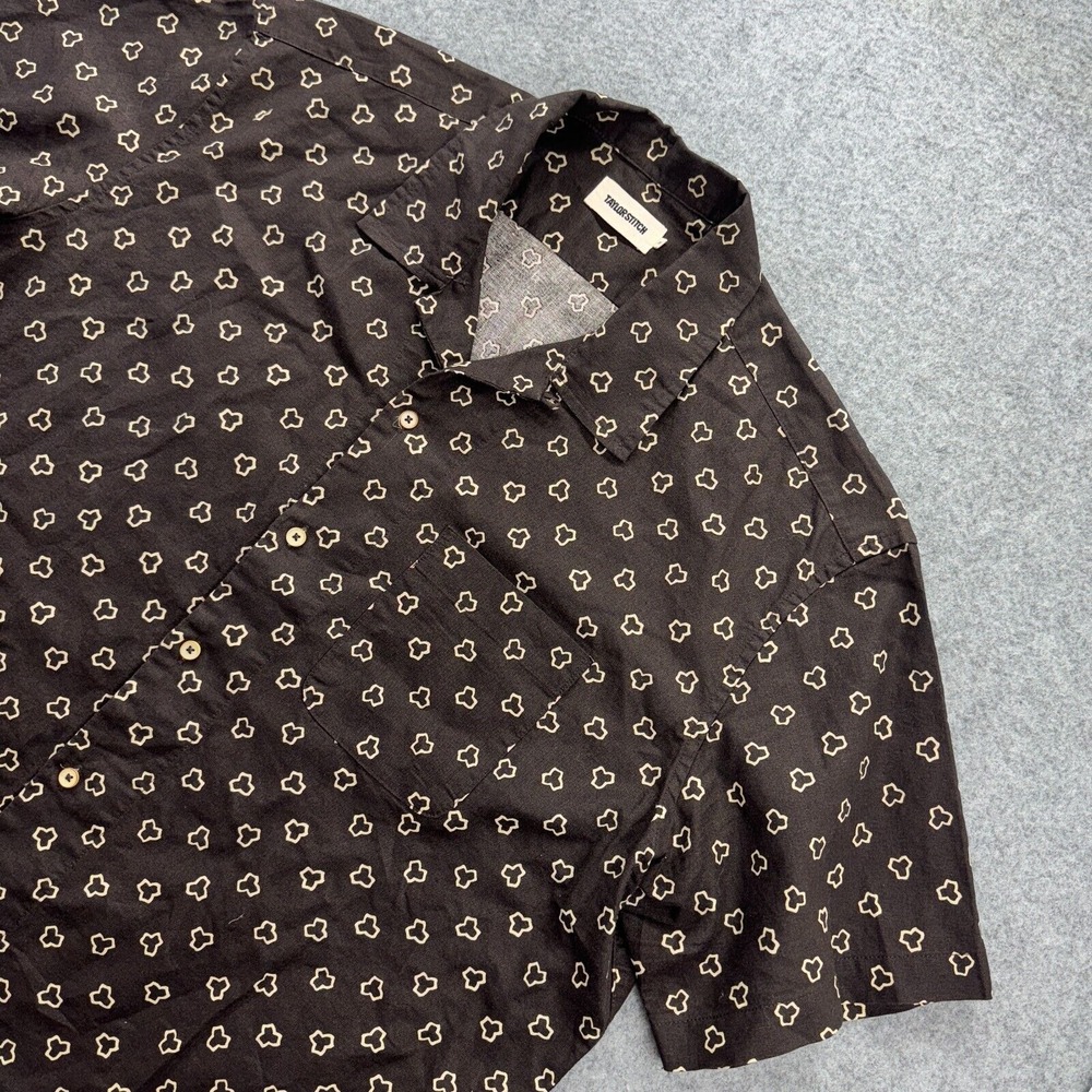 Taylor Stitch Hawthorne Shirt XXL 46 Espresso Floral Button Up Linen Blend